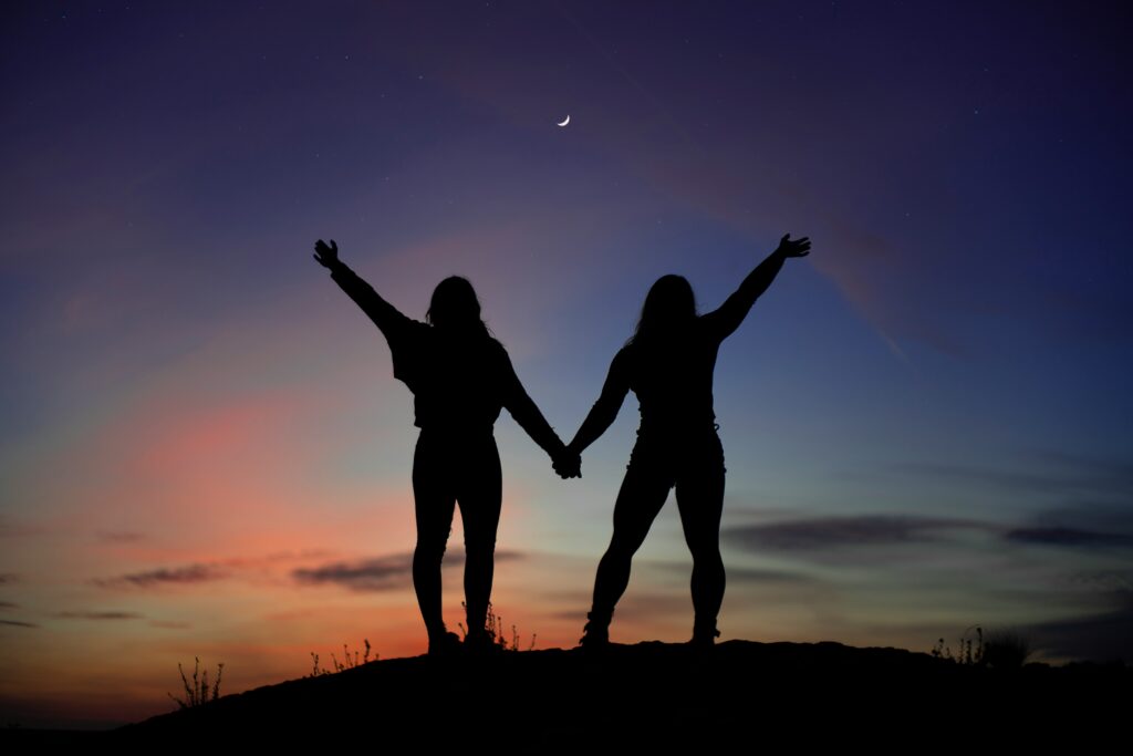 empowered friends in blog about childhood divorce trauma in adults 